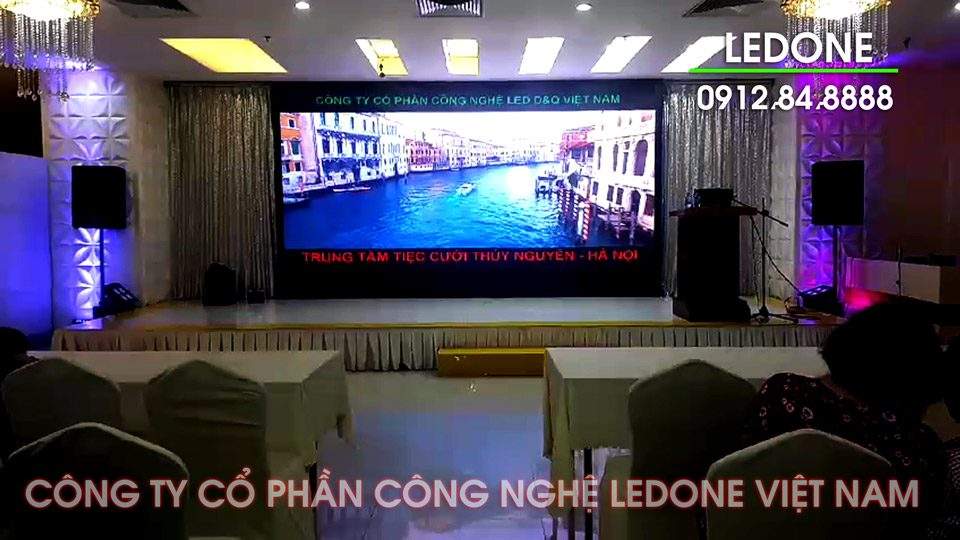 Lắp đặt màn hình Led P3 nhà hàng tiệc cưới Thủy Nguyễn - Hà Nội  