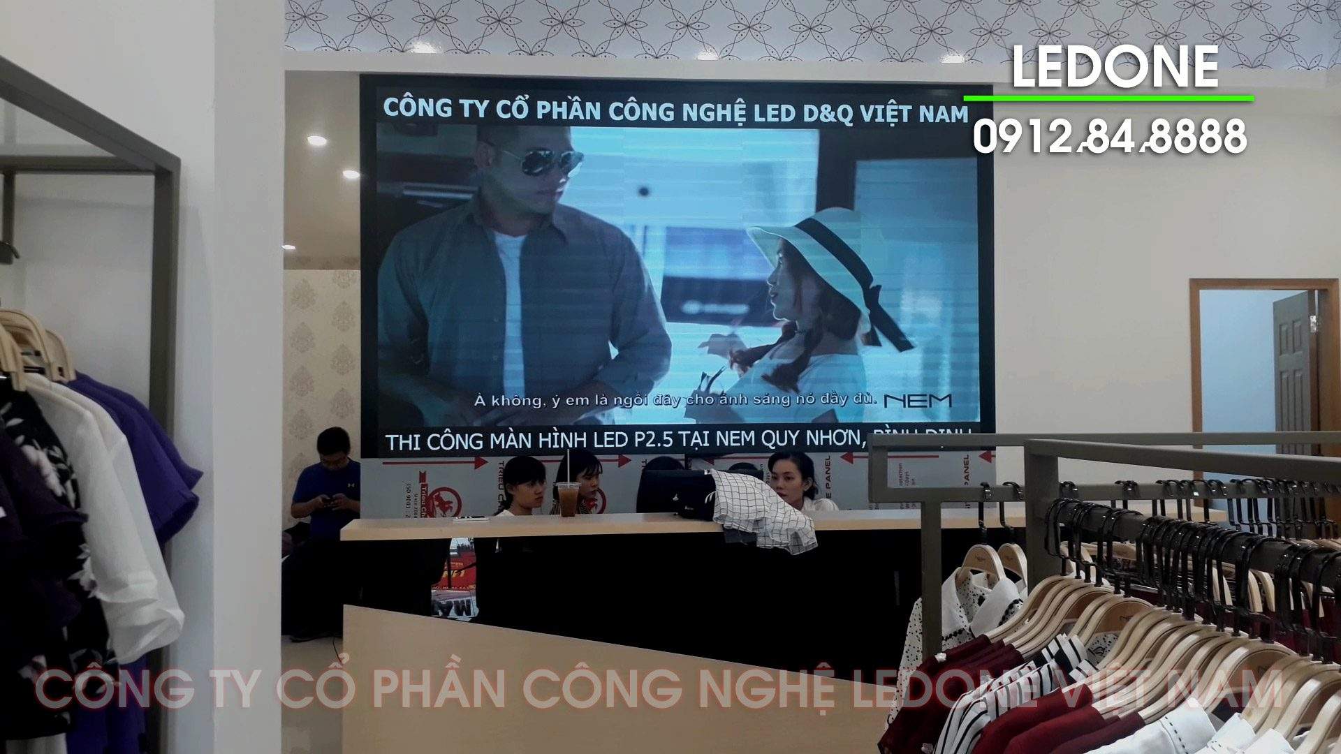 Thi Công màn hình LED P2.5 tại Nem Fashion Quy Nhơn, Bình Định  