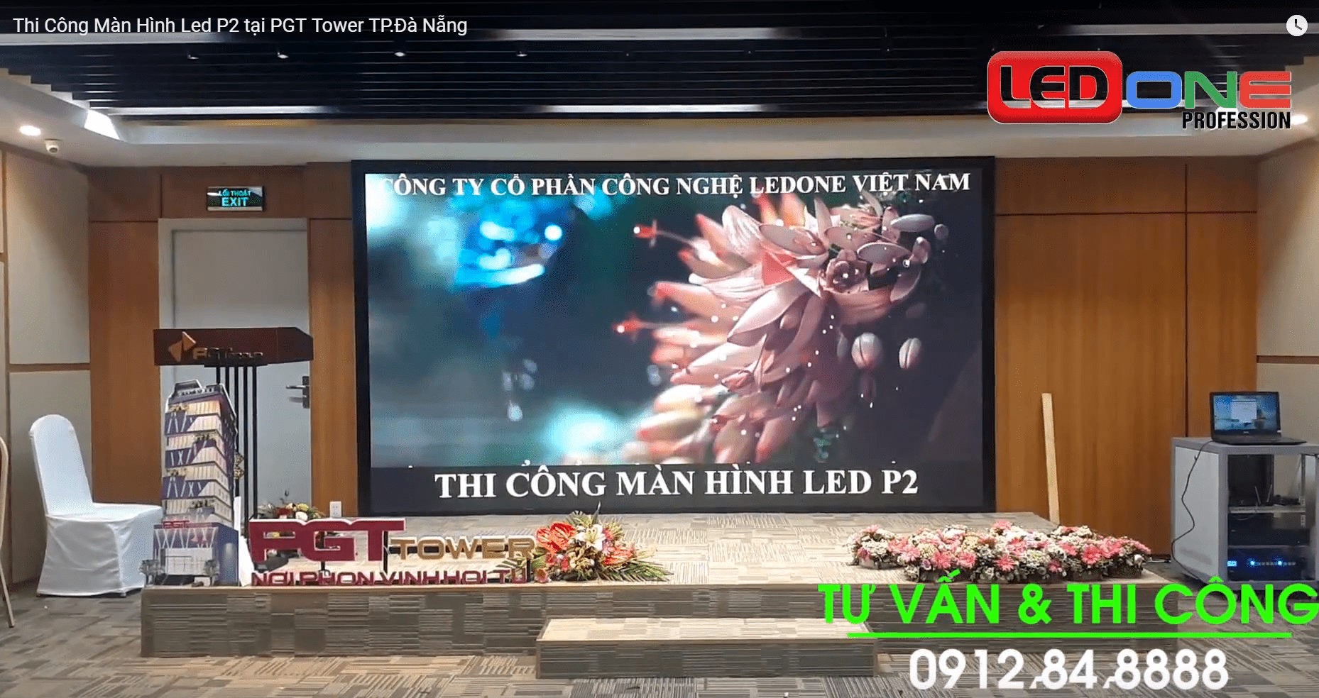 Thi công màn hình led p2 tại PGT Tower TP.Đà Nẵng  