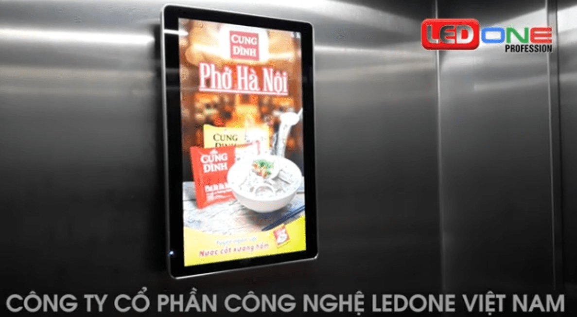 Thi công màn hình quảng cáo thang máy 22 inch tại 69 Tô Hiến Thành, Hà Nội  