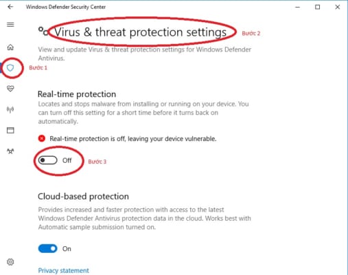 Hướng dẫn cách tắt windows Defender win 10 đơn giản nhất  