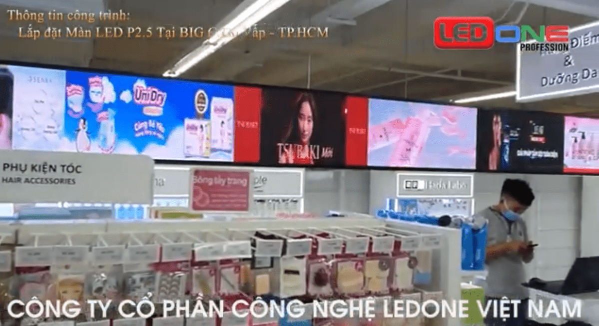 Thi công màn hình Led P2.5 siêu thị Big C, Gò Vấp, Tp Hồ Chí Minh  