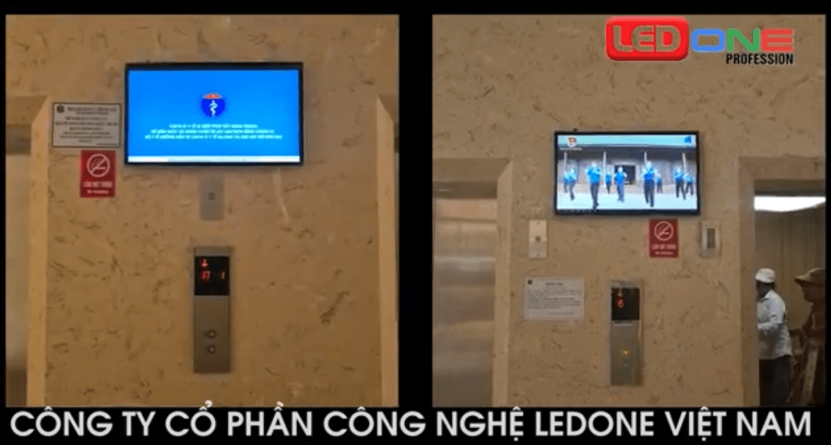 Thi công màn hình quảng cáo thang máy 32 inch tại Bà Rịa Vũng Tàu  