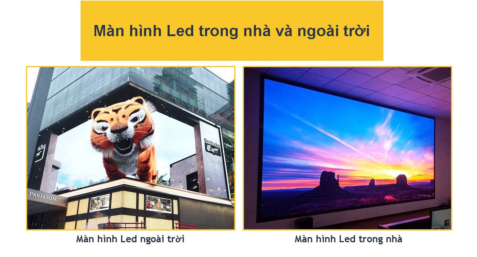 Sự khác biệt màn hình LED trong nhà và ngoài trời  